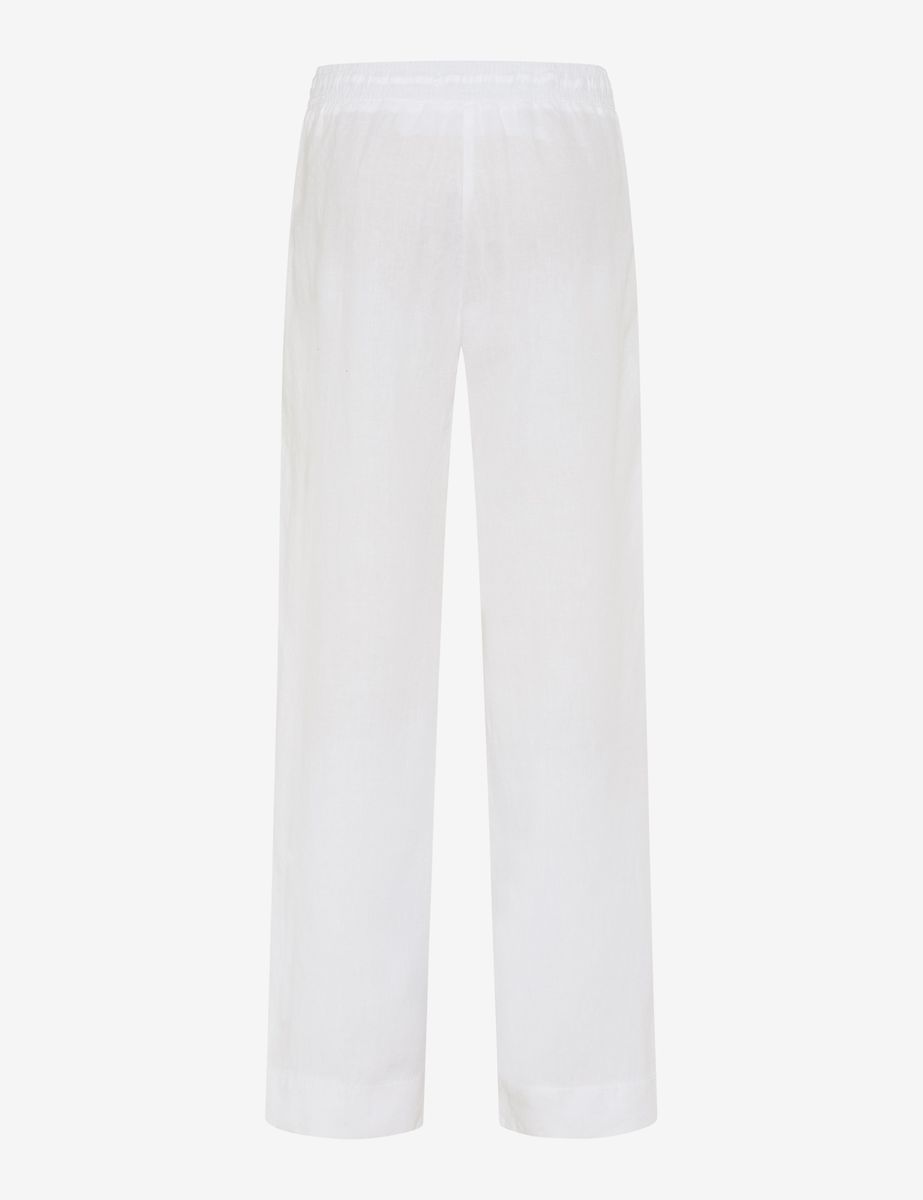 Marlenehose aus Leinen mit weitem Bein