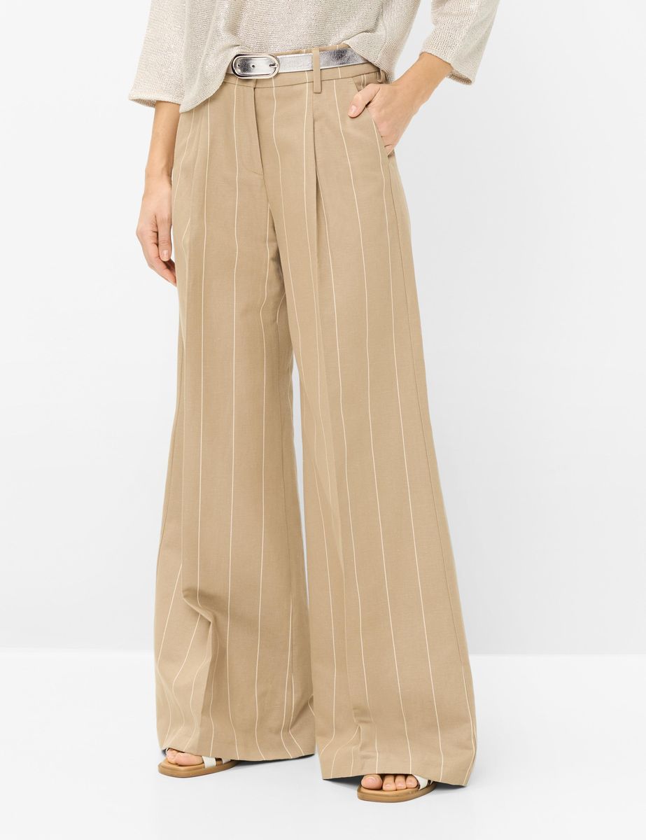 Gestreifte Palazzo-Hose mit weitem Bein