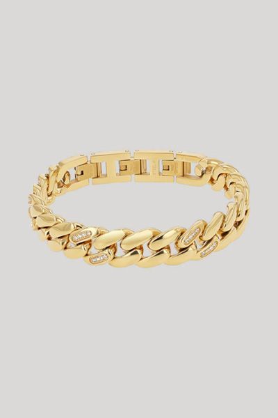 Panzerarmband mit Zirkonia in Gold