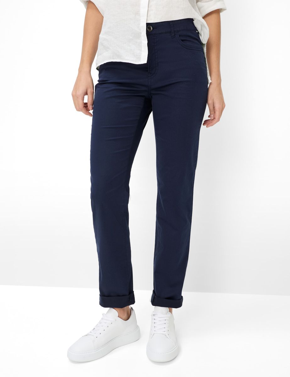 Damen Chino Hose mit gerader Passform, Marineblau