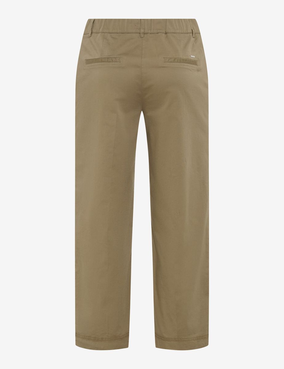 Cropped Culottes mit weitem Bein in Khaki
