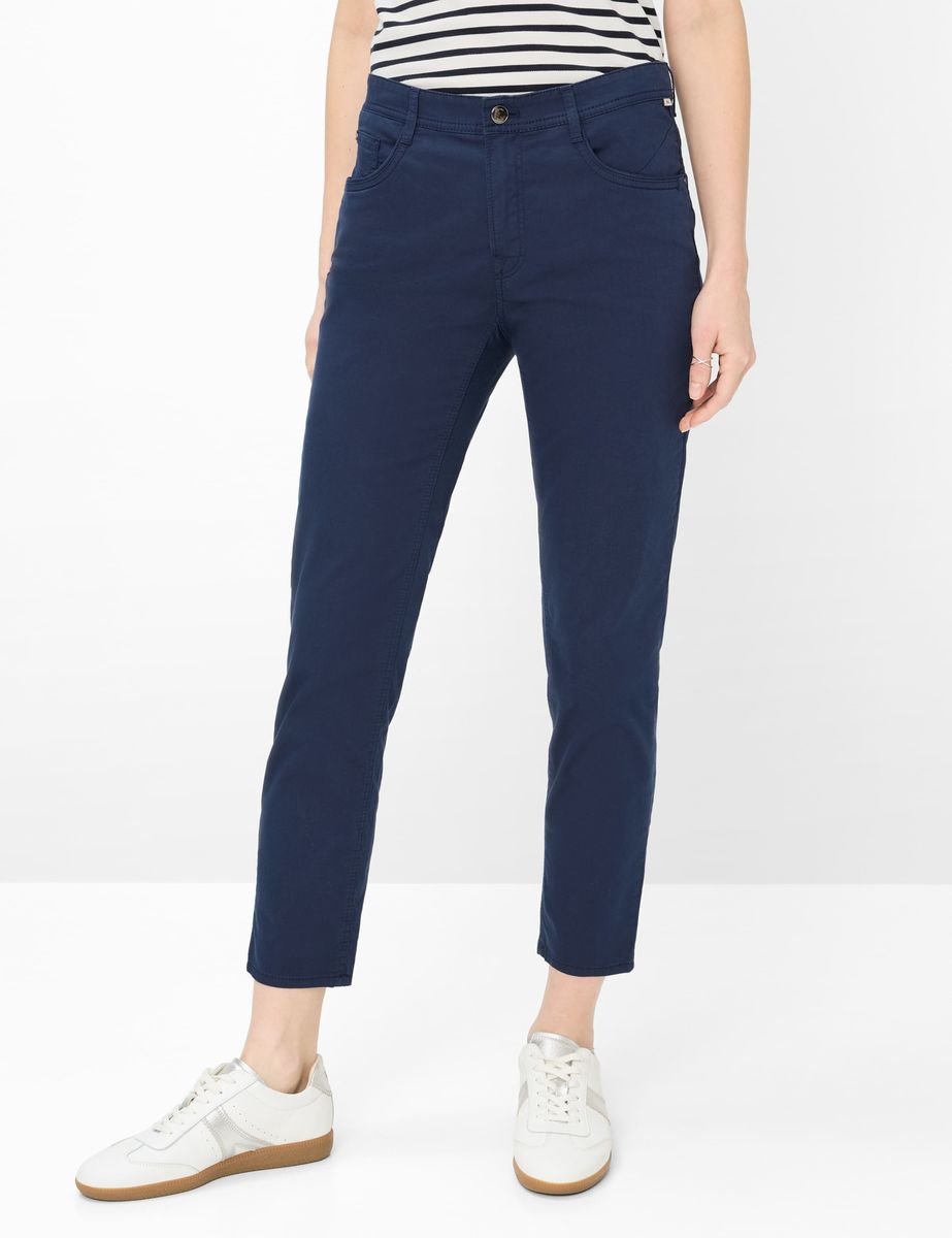 Marineblaue Cropped Hose mit normaler Passform