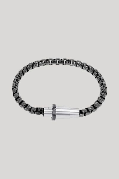Armband mit Anhänger in Schwarz/Silber