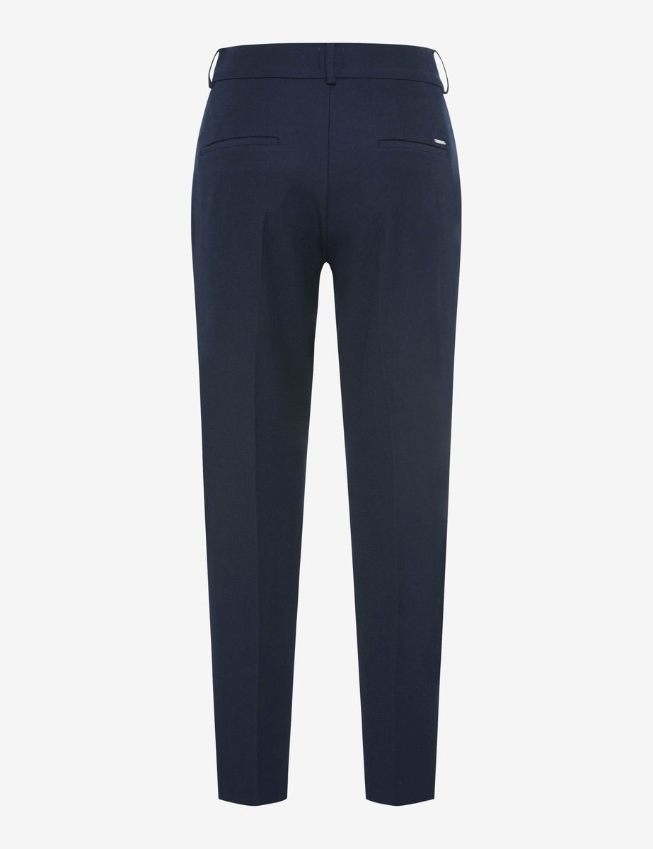 Marineblaue, verkürzte, schmal zulaufende Hose Milla S