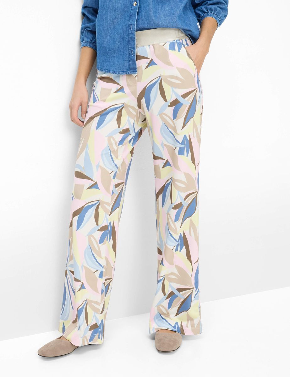 Weit geschnittene Palazzo-Hose mit Blumendruck