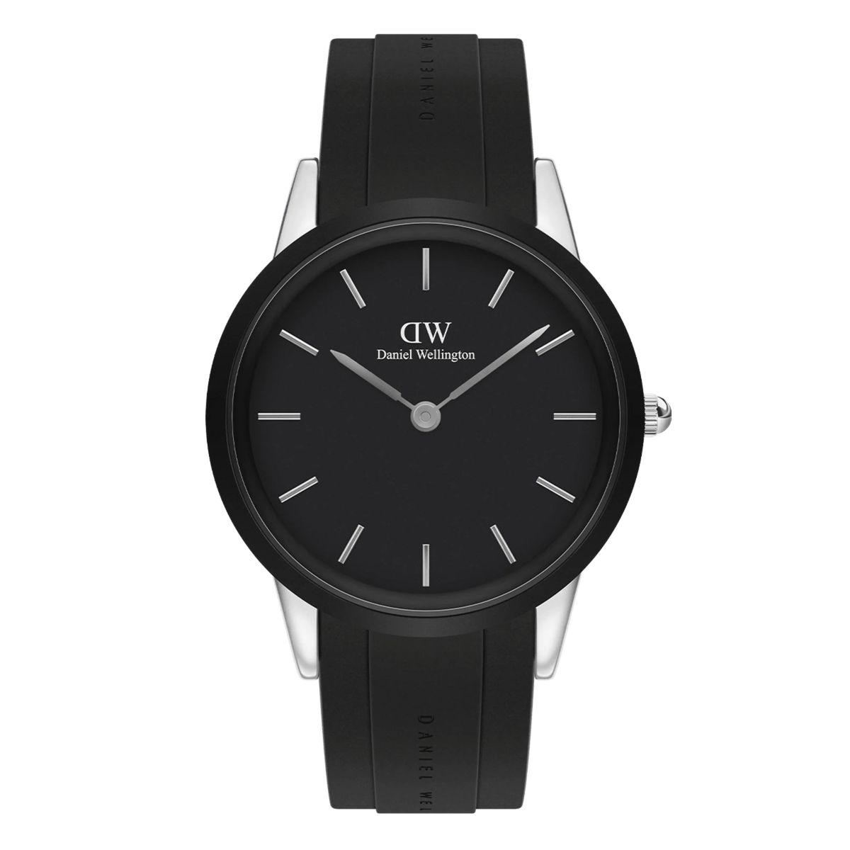 Minimalistische schwarze Zifferblatt Silber Uhr