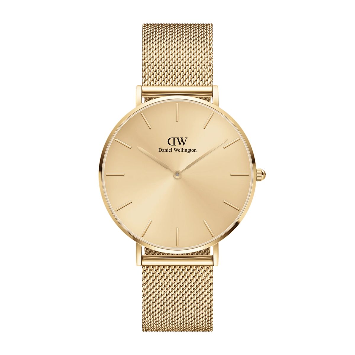 Minimalistische Gold Mesh Armbanduhr