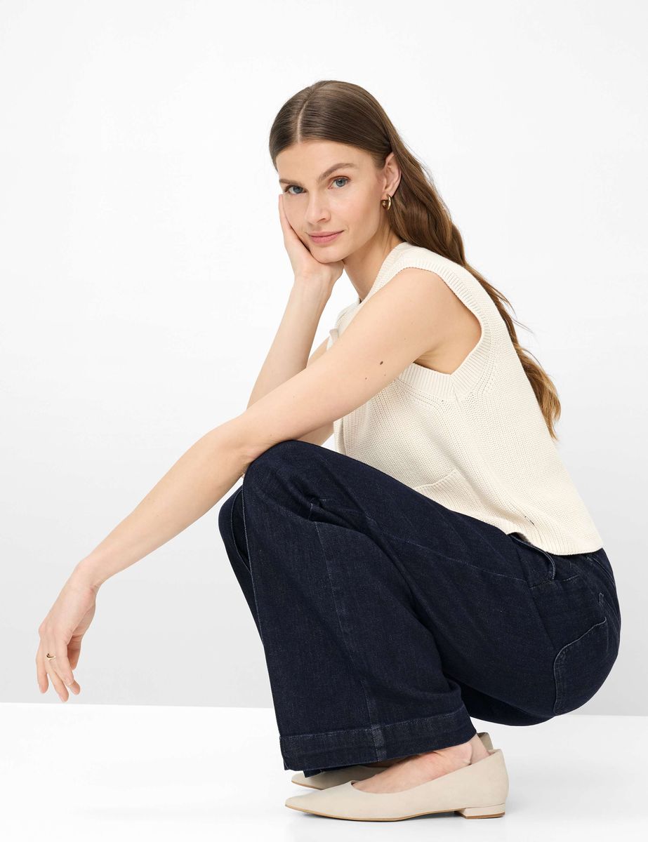Damen Palazzo Hose aus weitem Denim