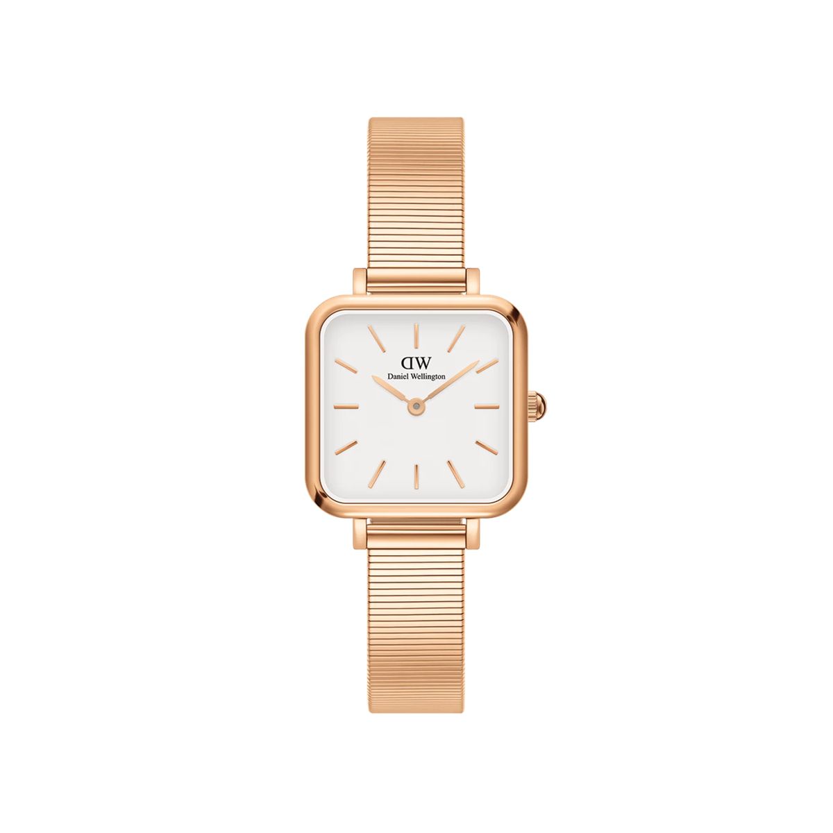 Quadratische Roségold Mesh Uhr