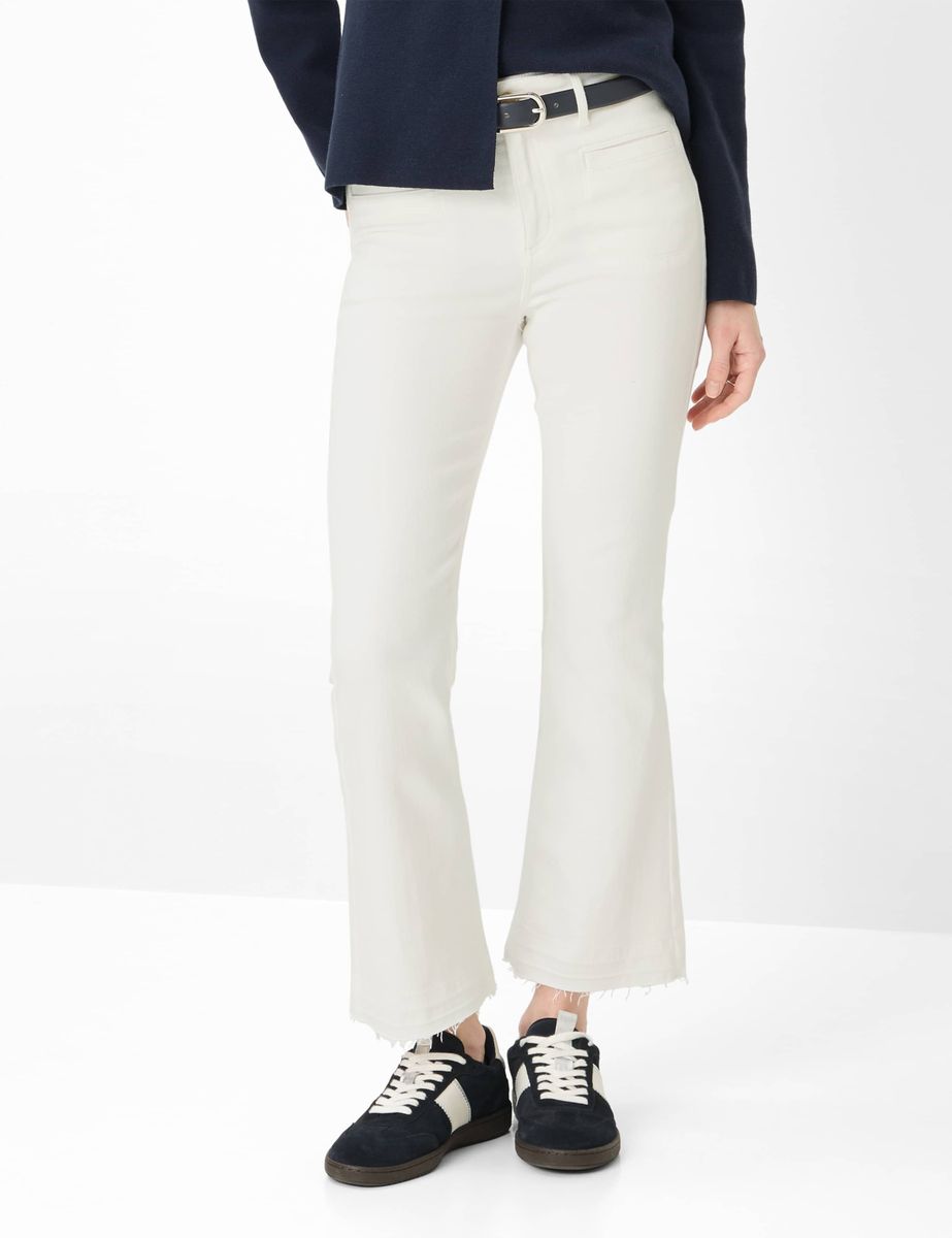 Verkürzte Kick-Flare-Jeans aus Denim