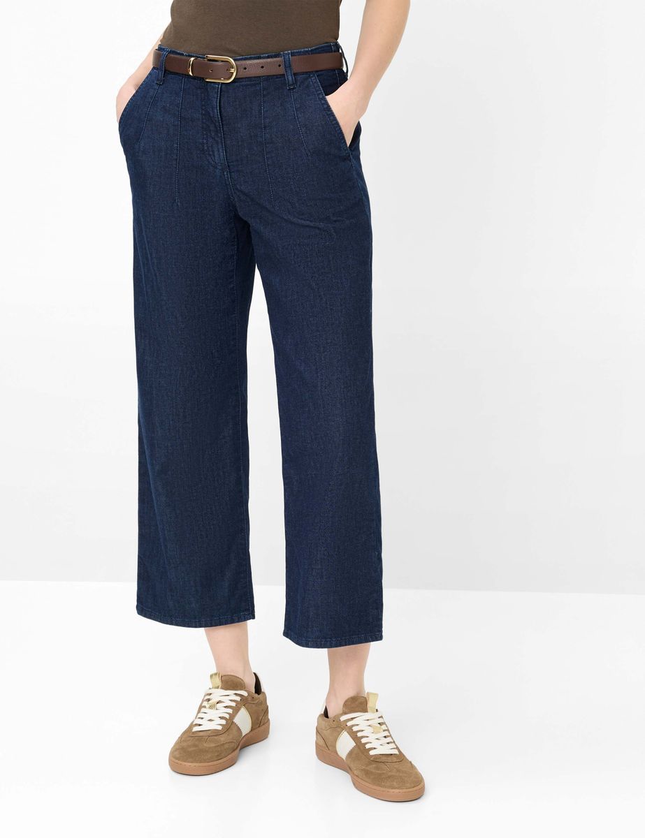 Damen Cropped Wide Leg Denim Culottes