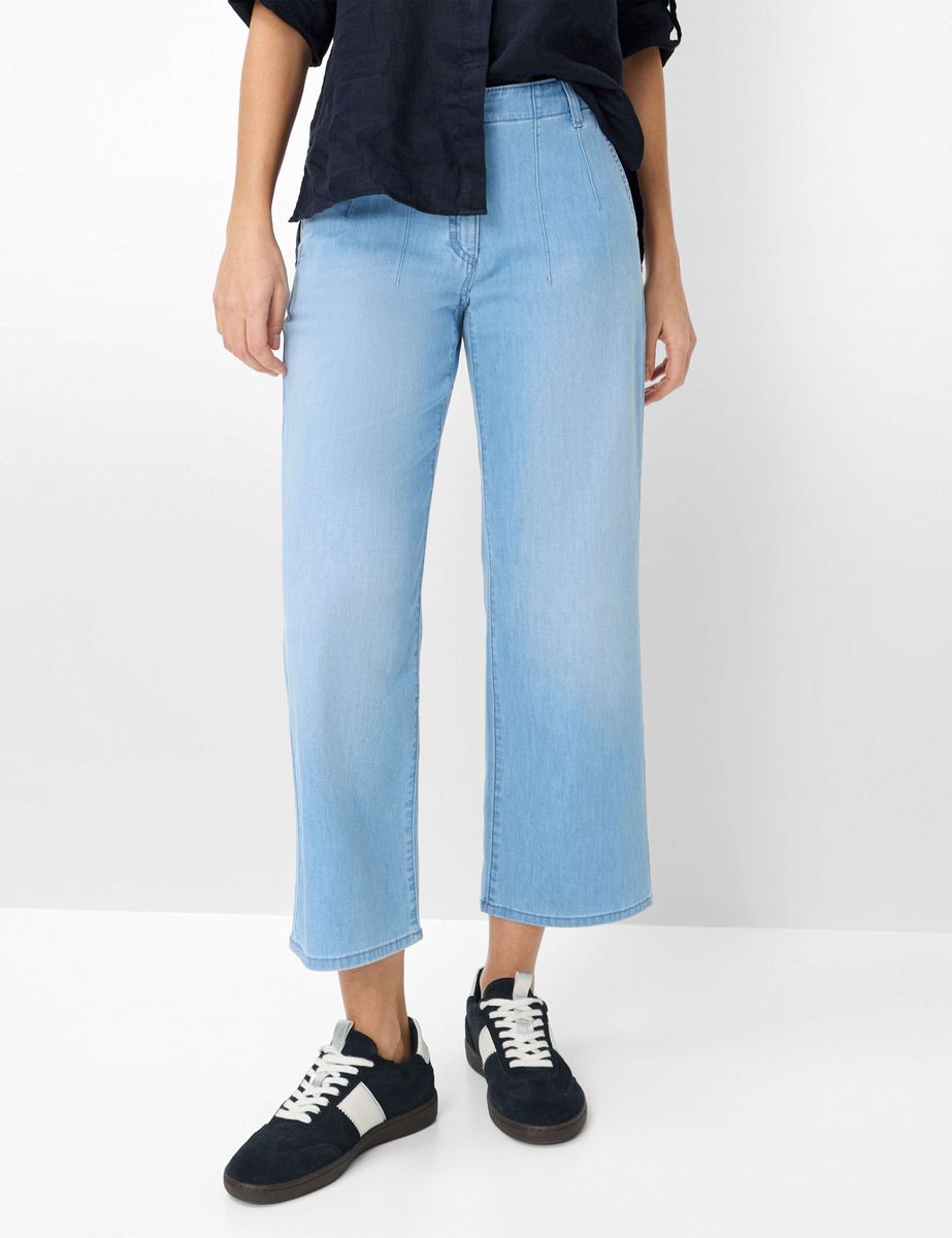 Weit geschnittene Cropped Denim Culottes