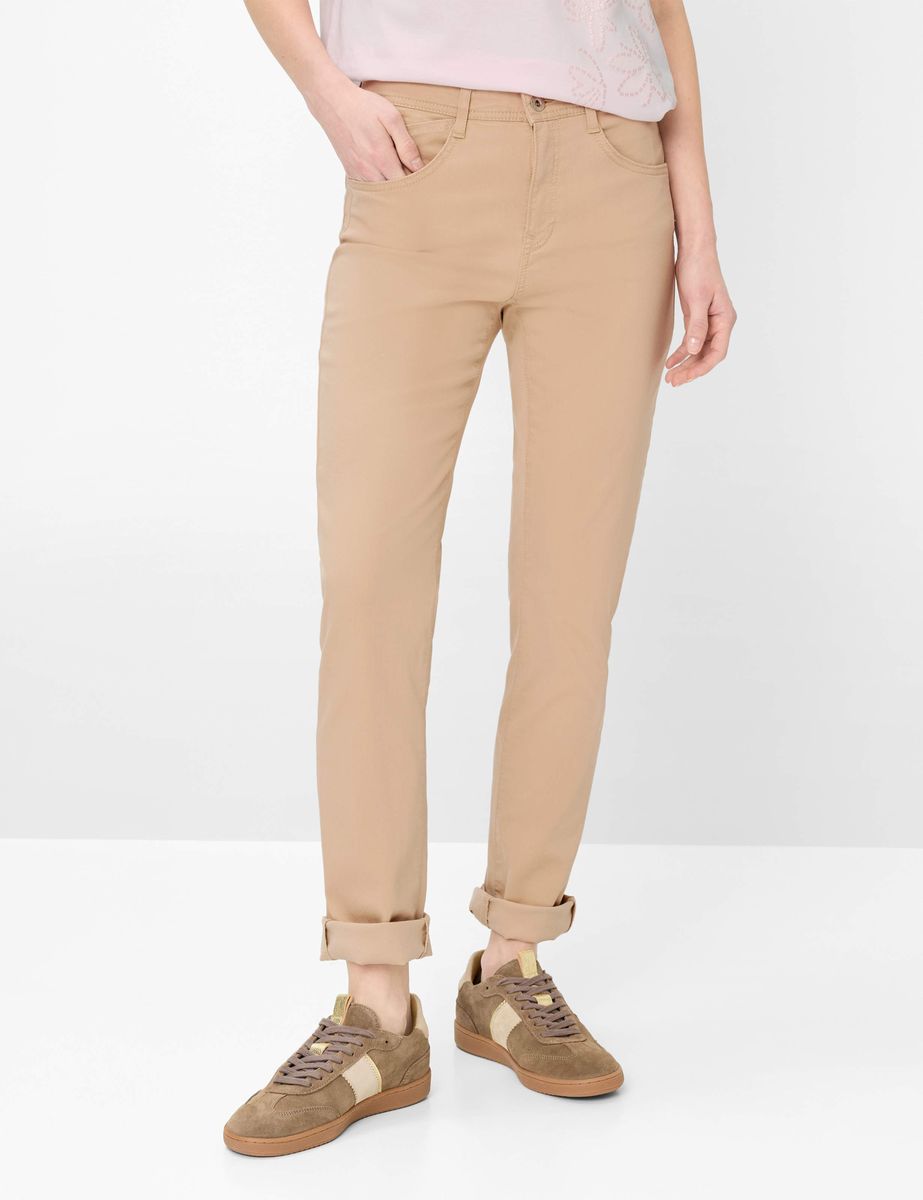 Damen Regular Fit Beige Jeans