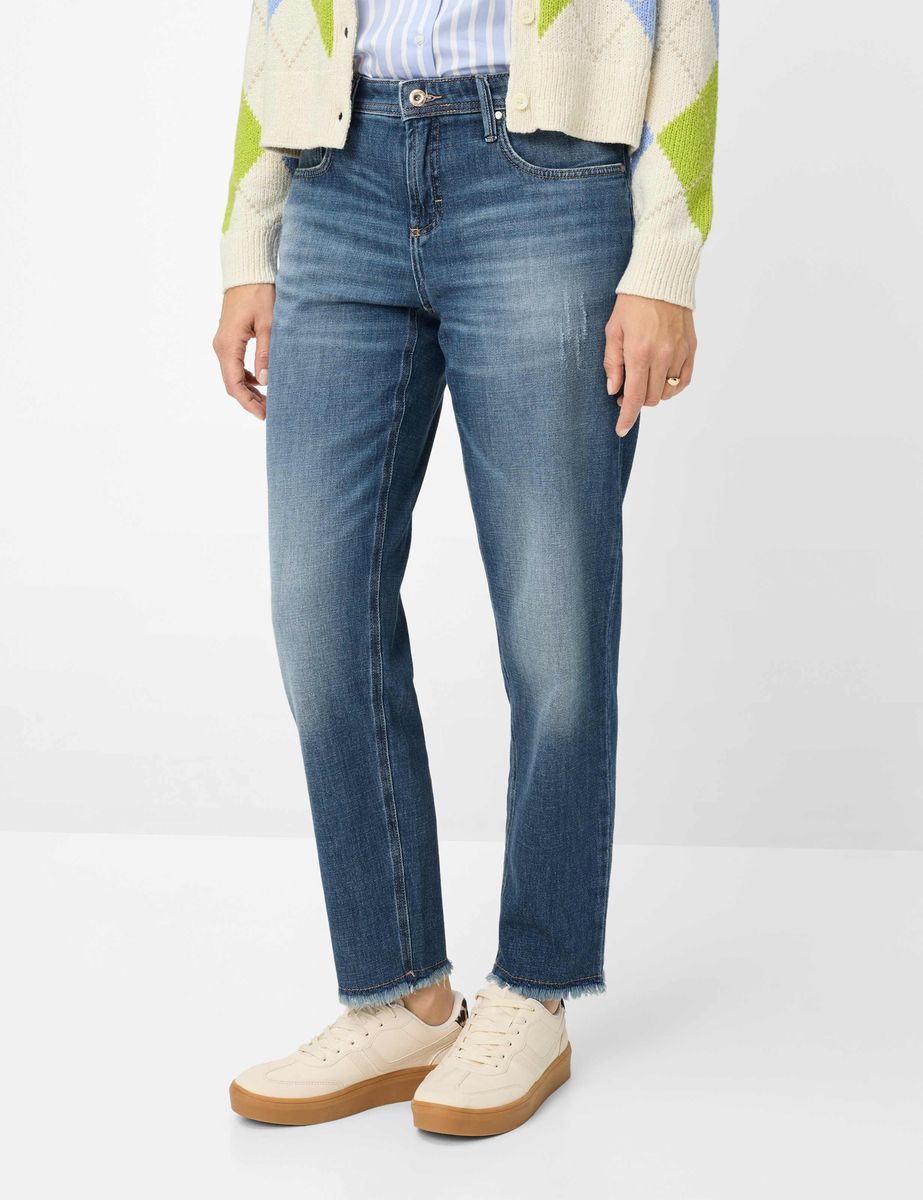 Heritage-Jeans im Tapered-Fit mit Fransen