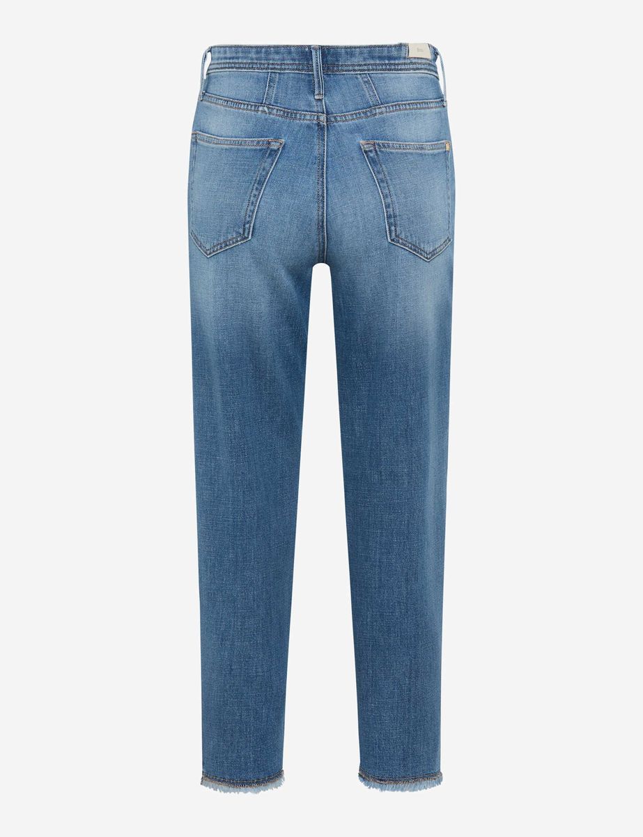 Jeans mit konischer Passform im Used-Look