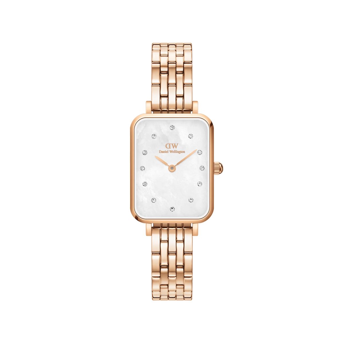 Quadratische Roségold Perlmutt Uhr