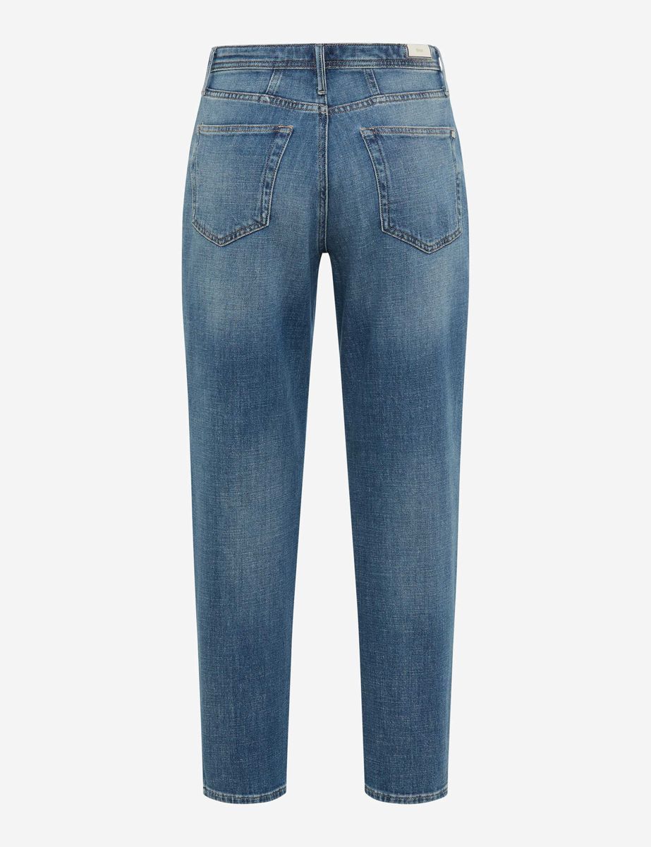 Tapered Cropped Jeans in Hellblau Denim