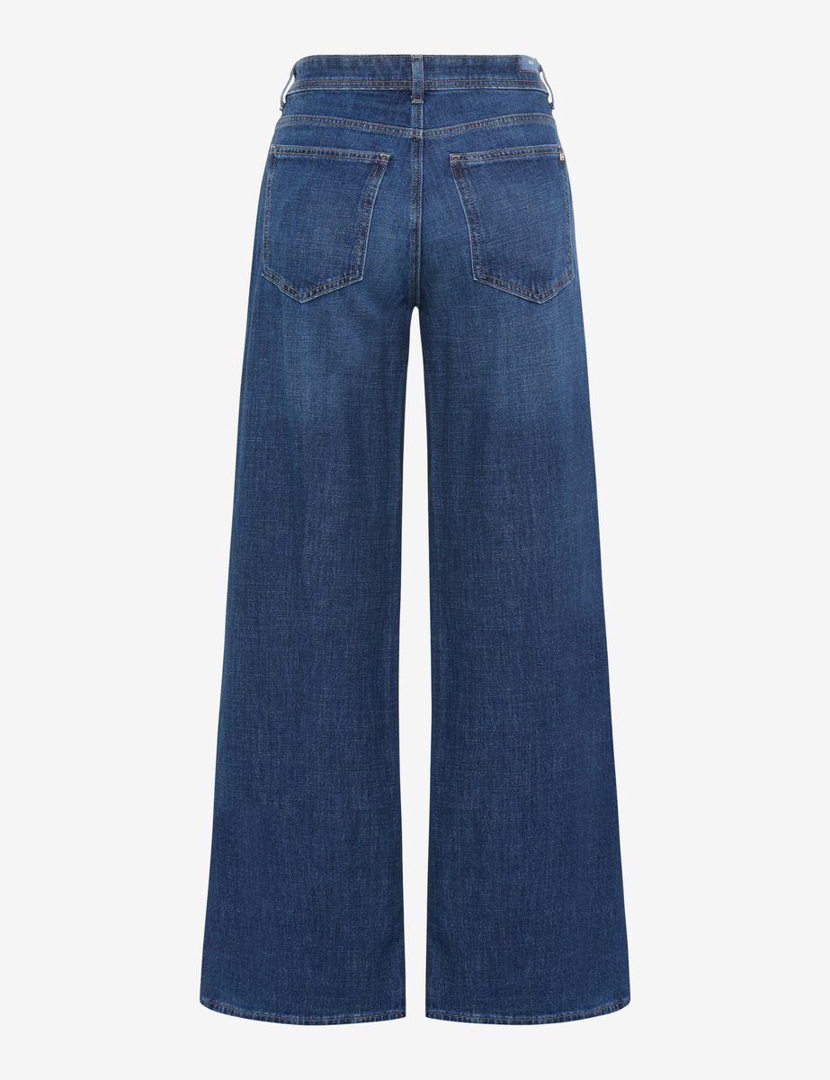 Damen Wide Leg Jeans in Denim Blau