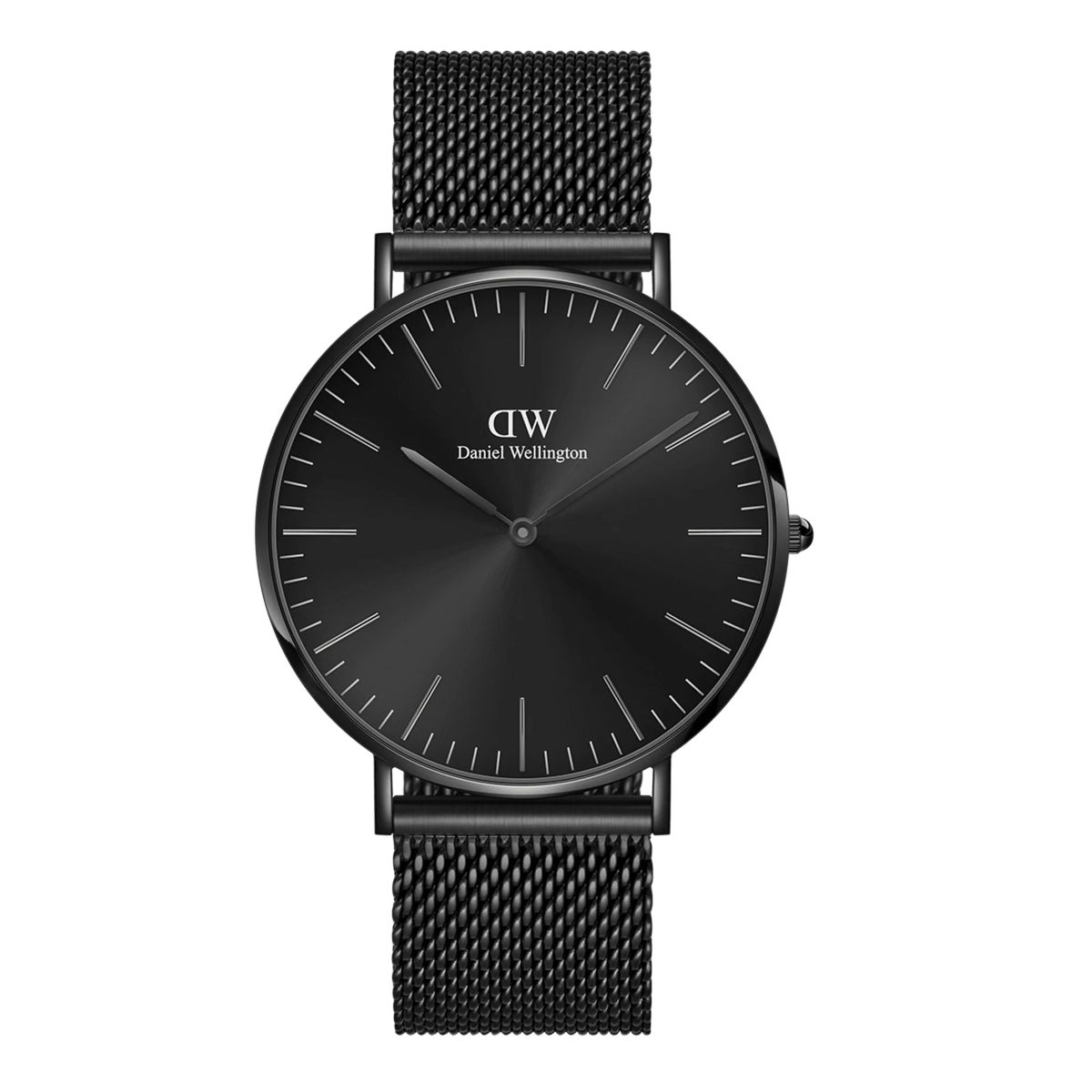Minimalistische Schwarze Mesh Armbanduhr