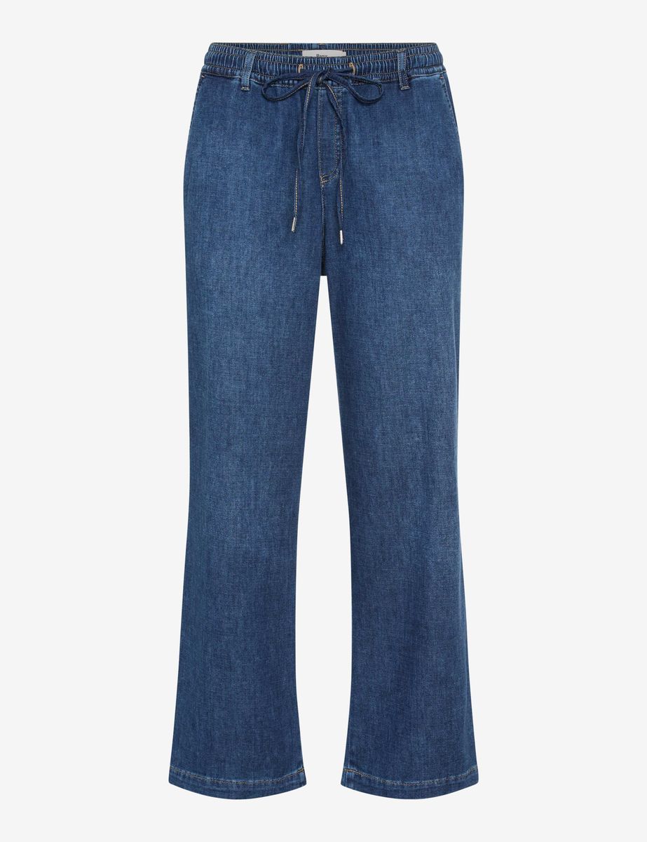 Weite Denim Culottes mit Kordelzug