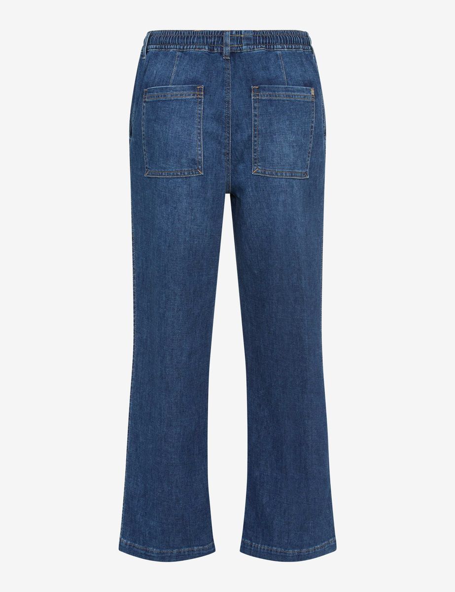 Weite Denim Culottes mit Kordelzug