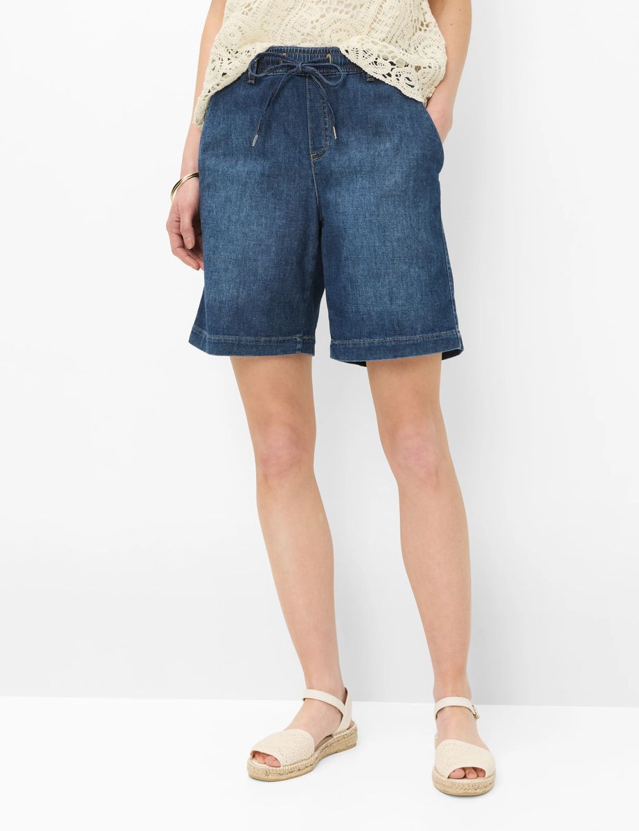 Brax Damen Bermuda Style MAINE B USED STONE BLUE, denim blau, Gr. 34