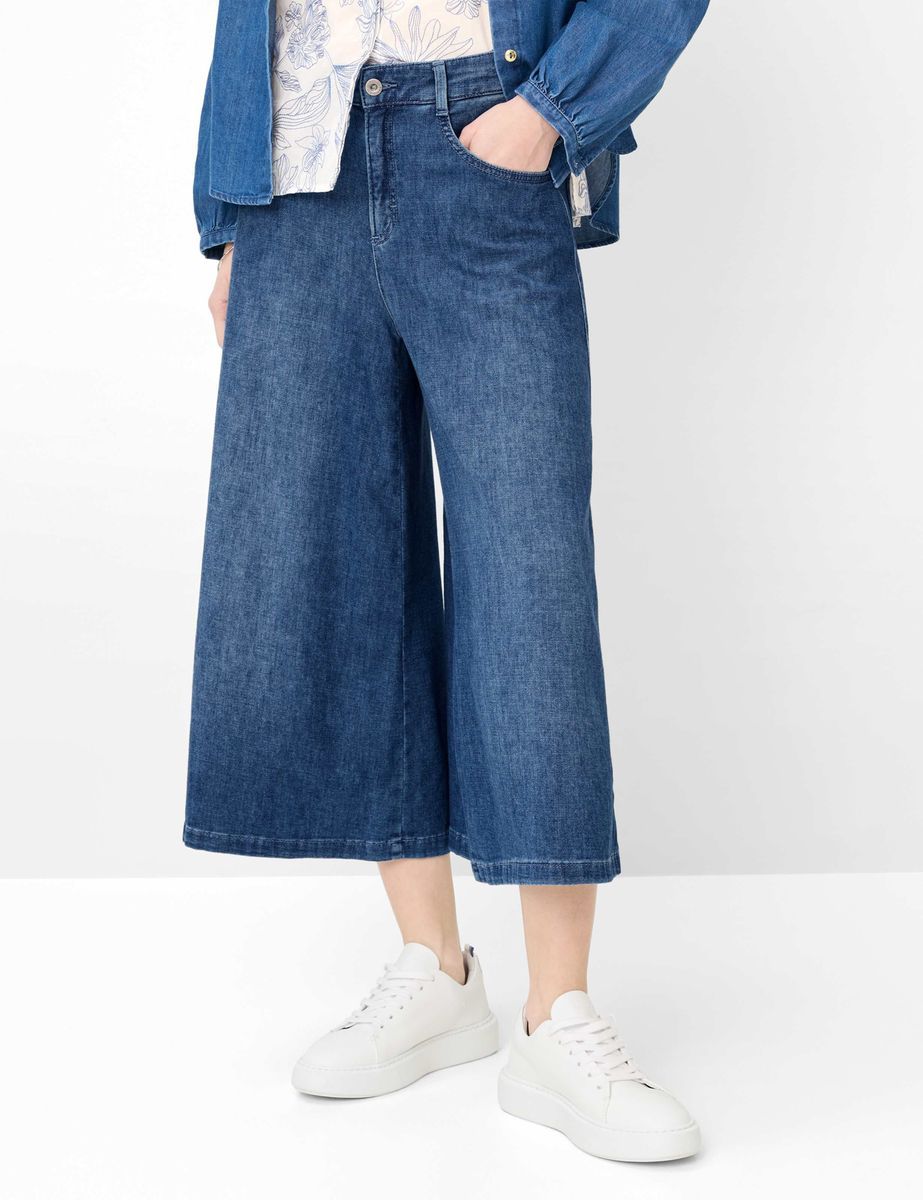 Damen Denim Culottes mit weitem Bein