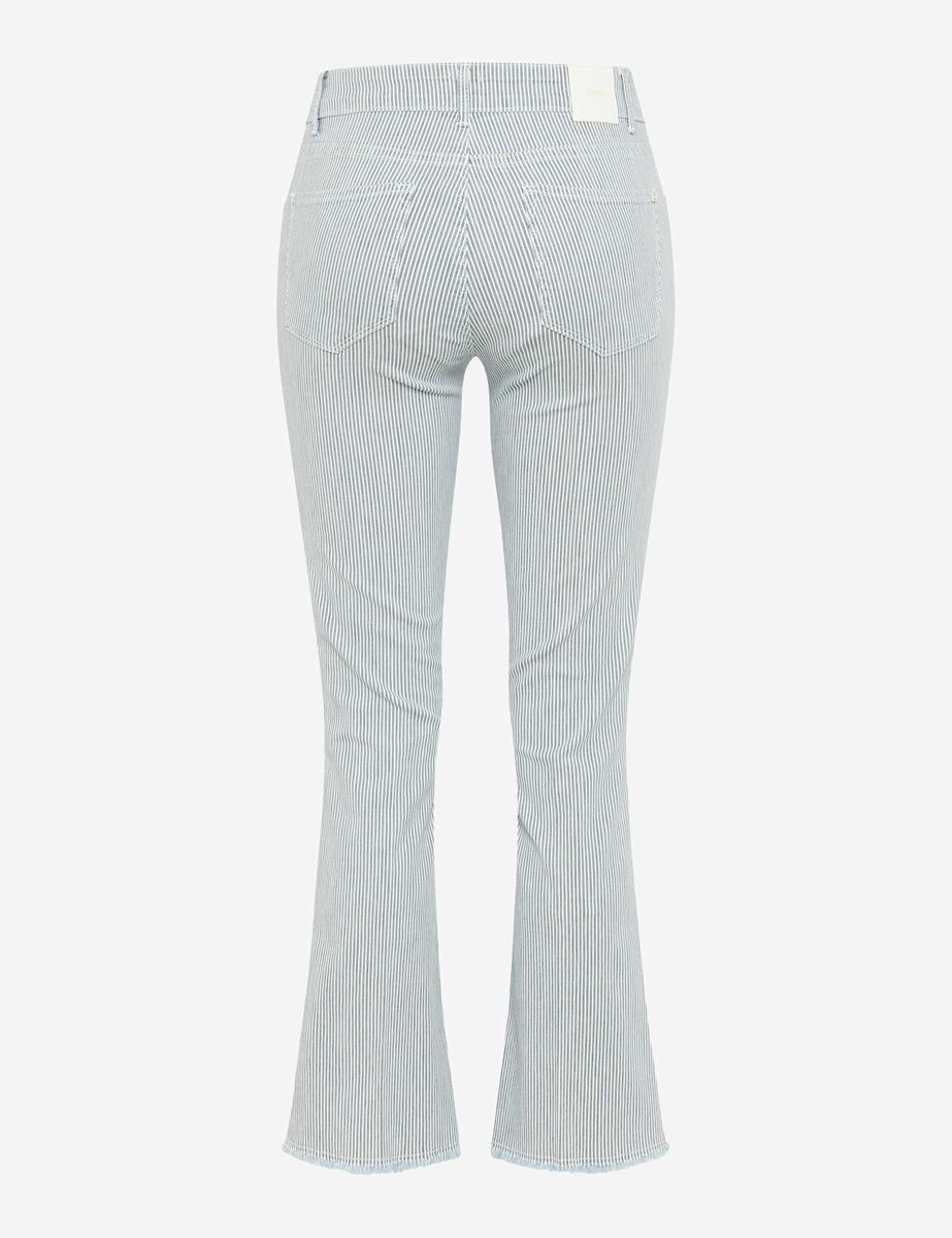 Gestreifte Bootcut Jeans aus Denim