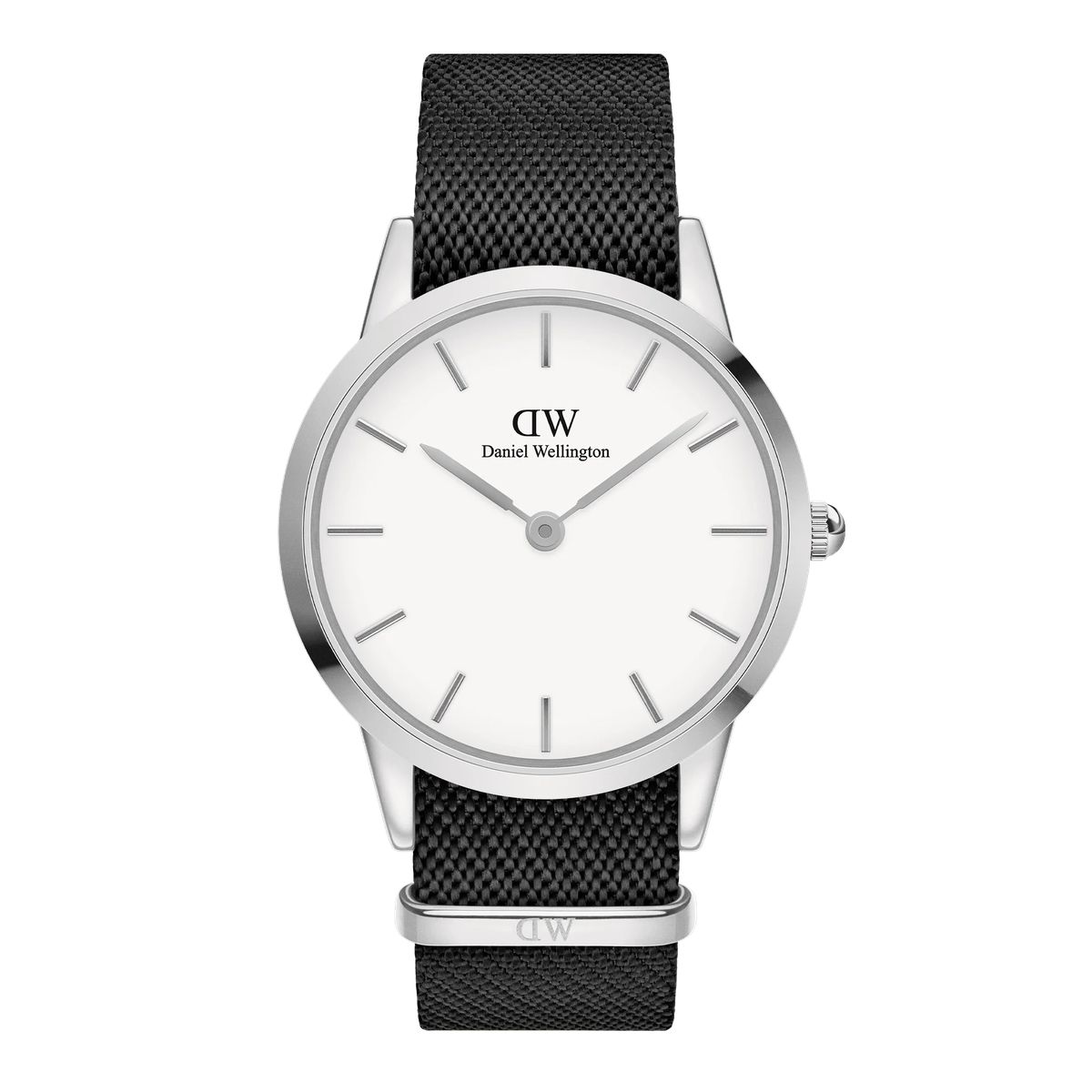 Minimalistische Uhr mit schwarzem Armband