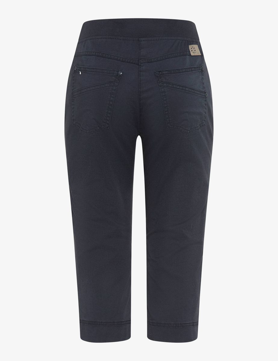 Navy Stretch Caprihose in Cropped-Länge
