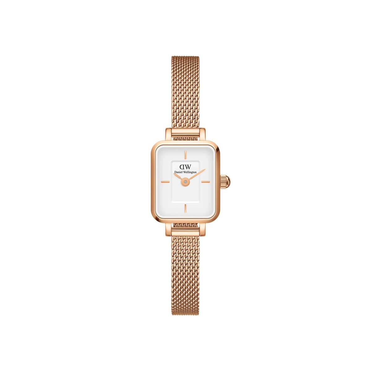 Minimalistische roségoldene Mesh-Uhr