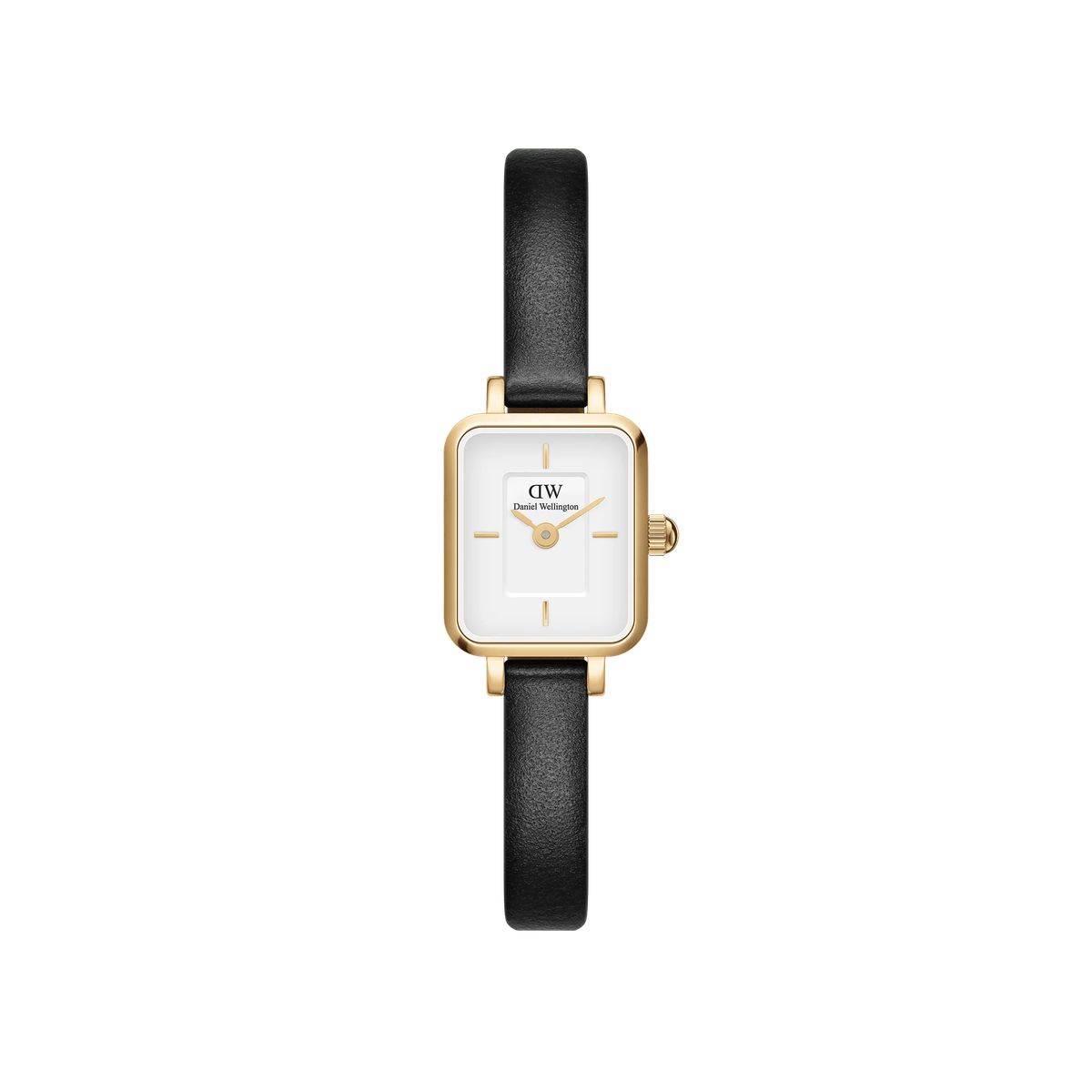 Elegante goldfarbene Uhr mit quadratischem Zifferblatt