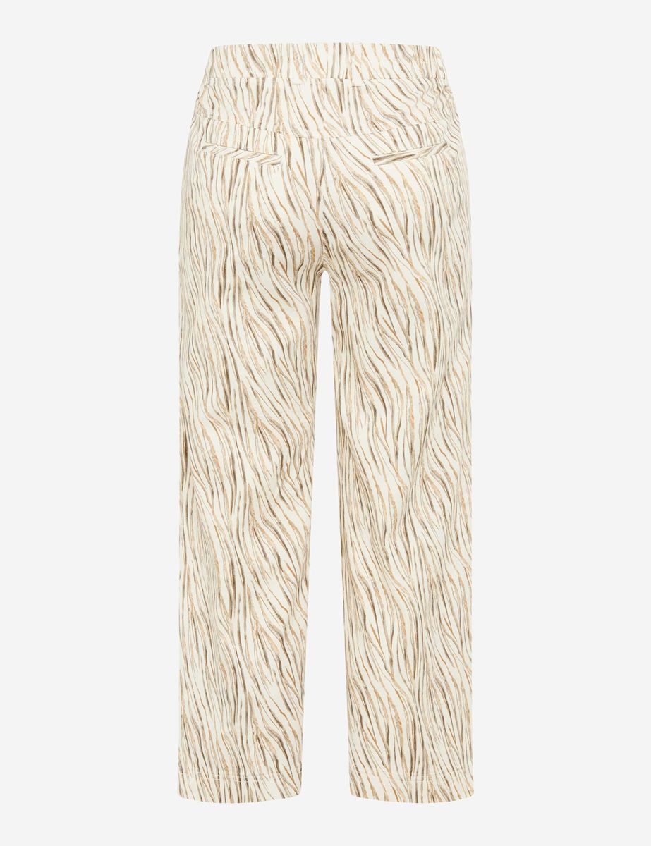 Bedruckte Cropped Culottes aus Leinenmischung