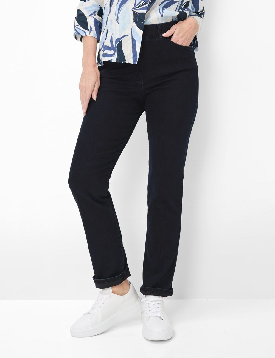 Dunkelblaue Schlupfjeans