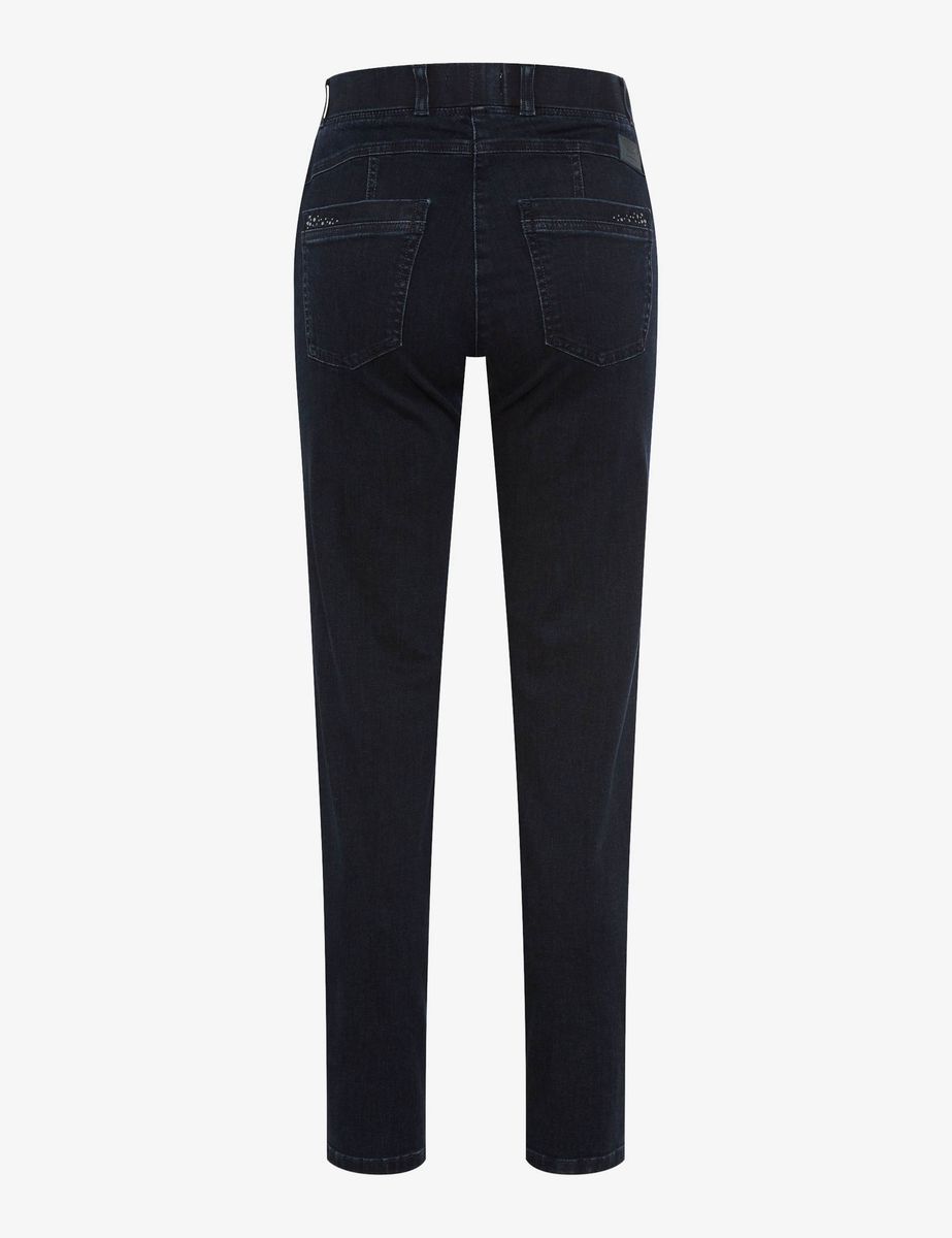 Dunkelblaue Schlupfjeans