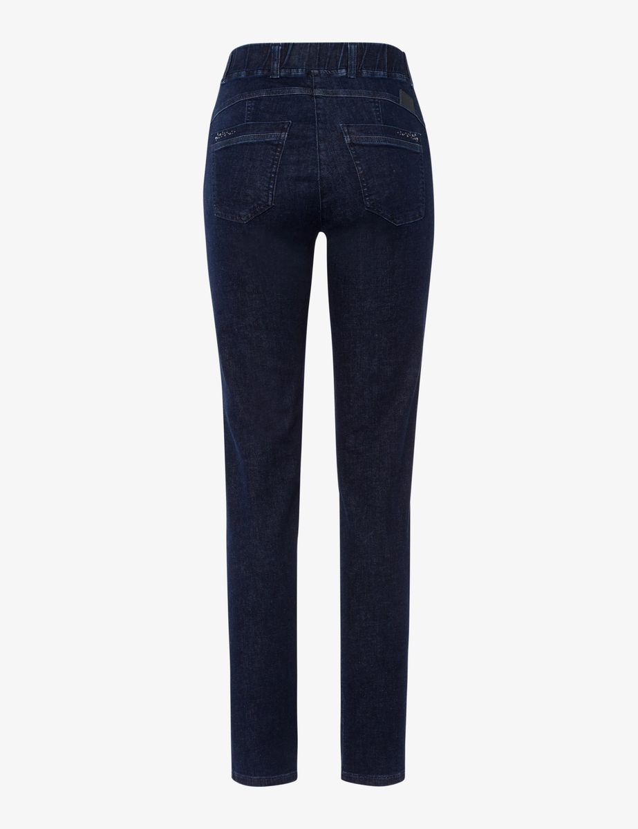 Dunkelblaue Schlupfjeans
