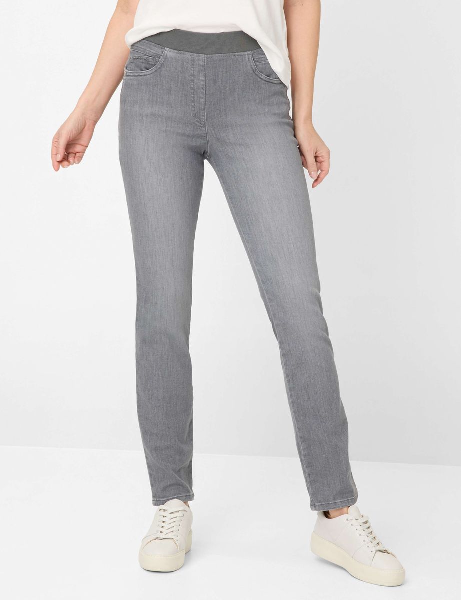 Gerade geschnittene Denim-Hose zum Überziehen