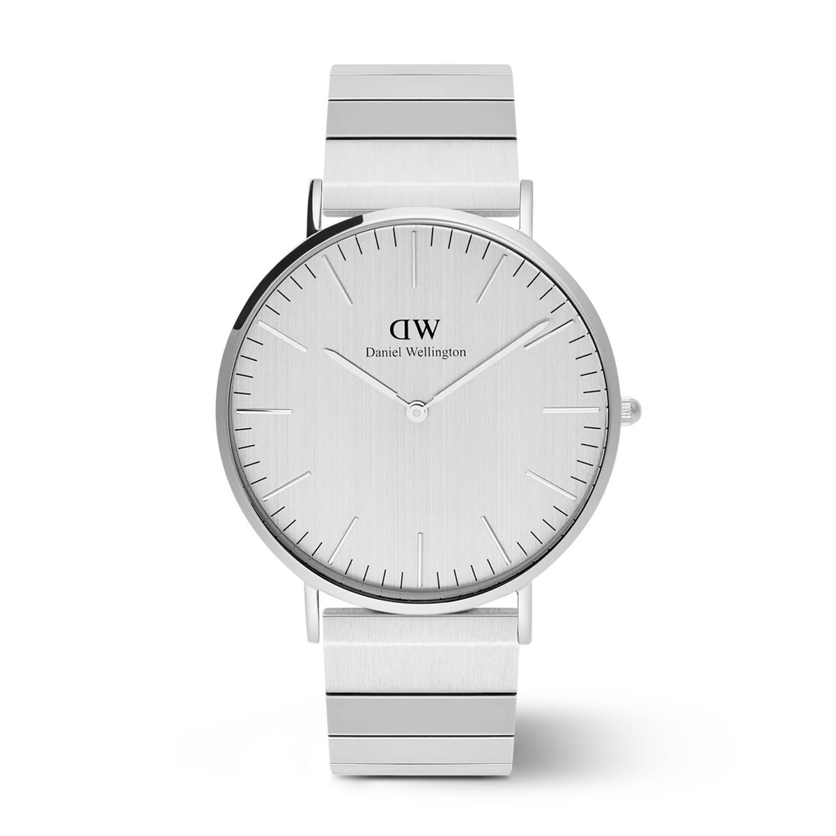 Klassische minimalistische silberne Armbanduhr