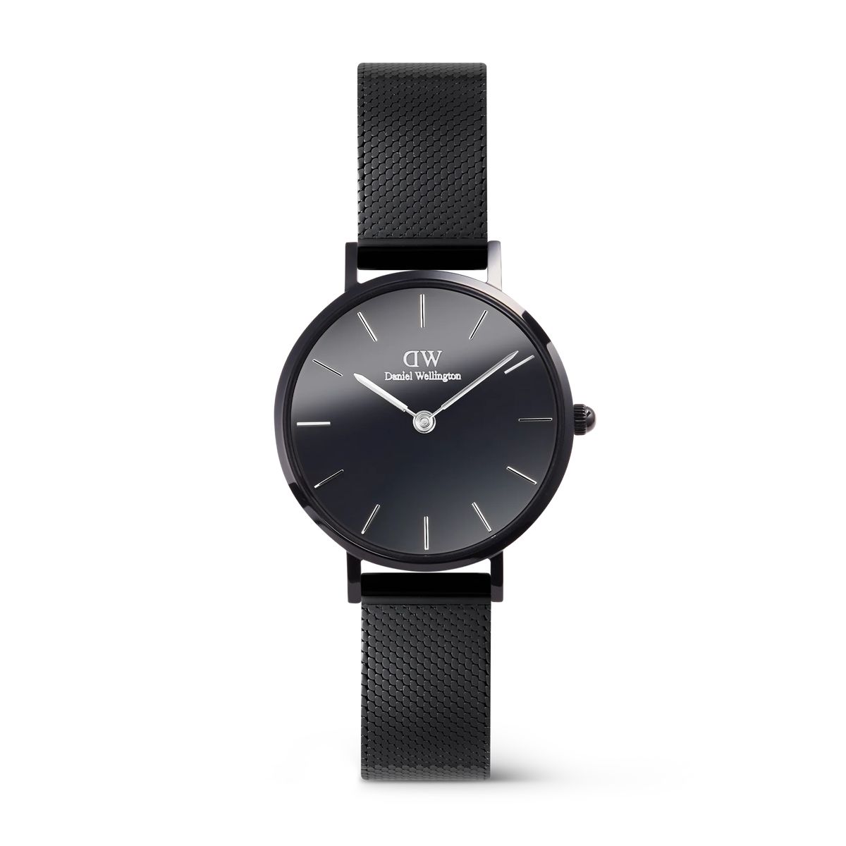 Minimalistische schwarze Mesh-Armbanduhr