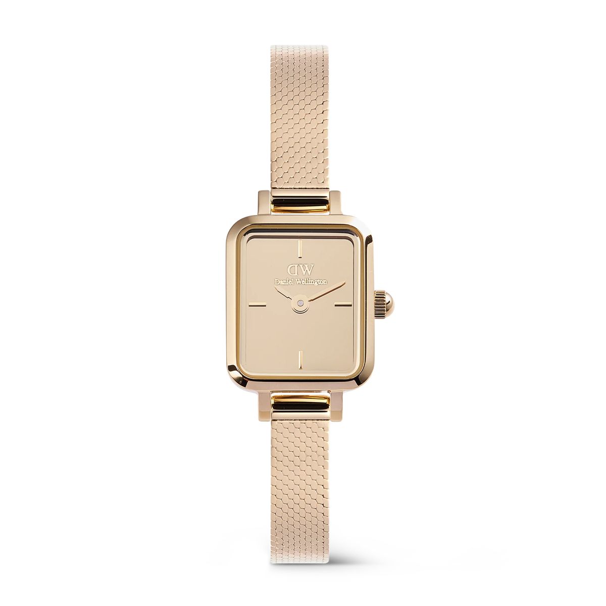 Quadratische Roségold-Mesh-Uhr