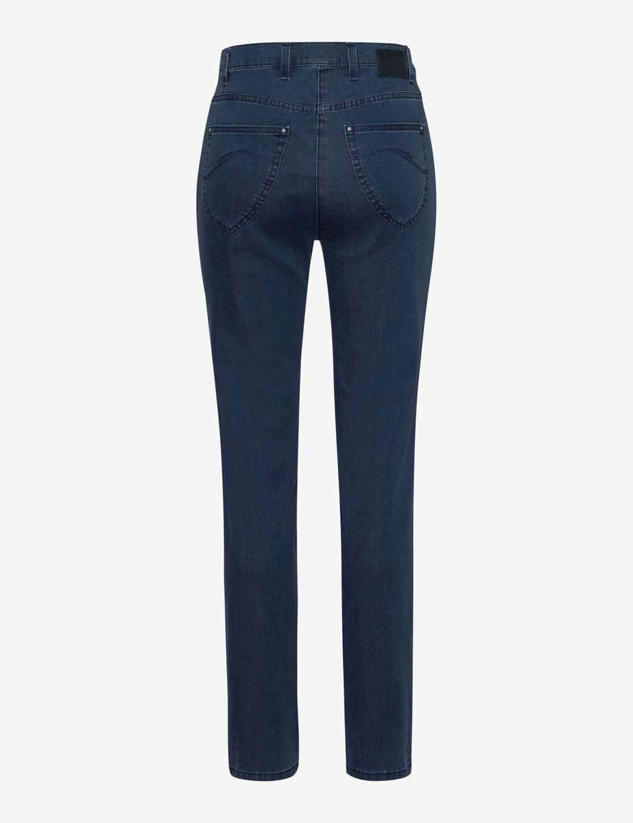 Dunkelwaschung Five-Pocket Straight Leg Jeans