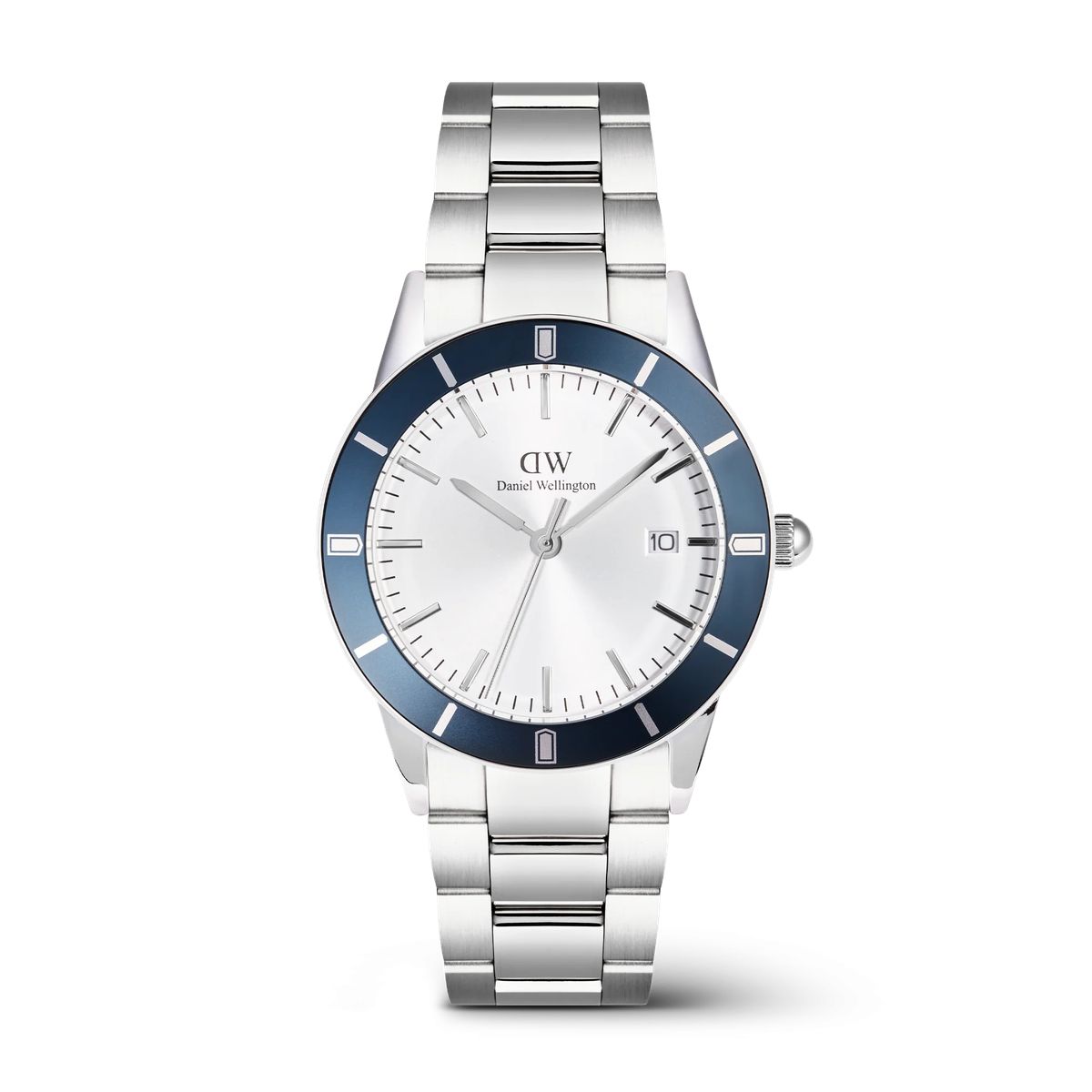 Iconic Paradigma Silberne Lünette Blaue Uhr