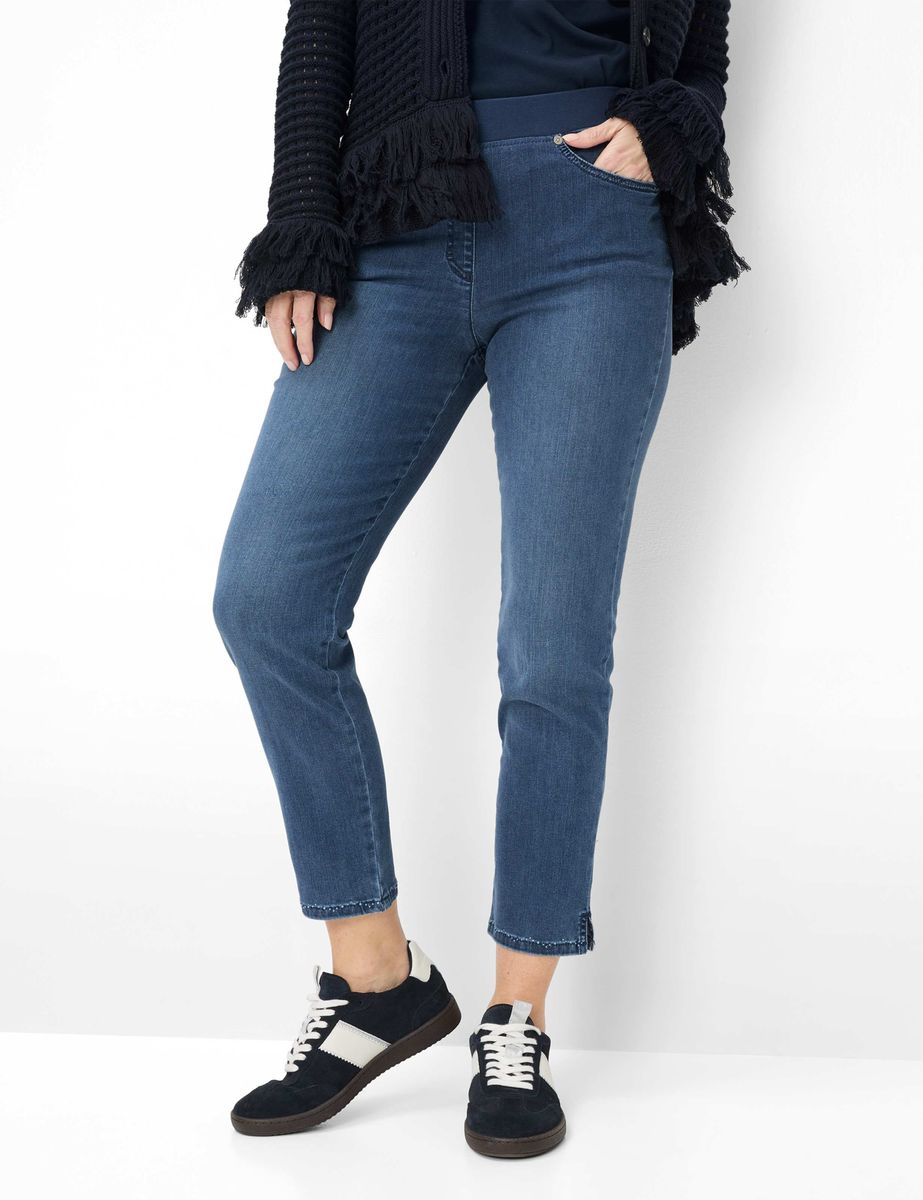 Schmal geschnittene 6/8 Schlupfjeans