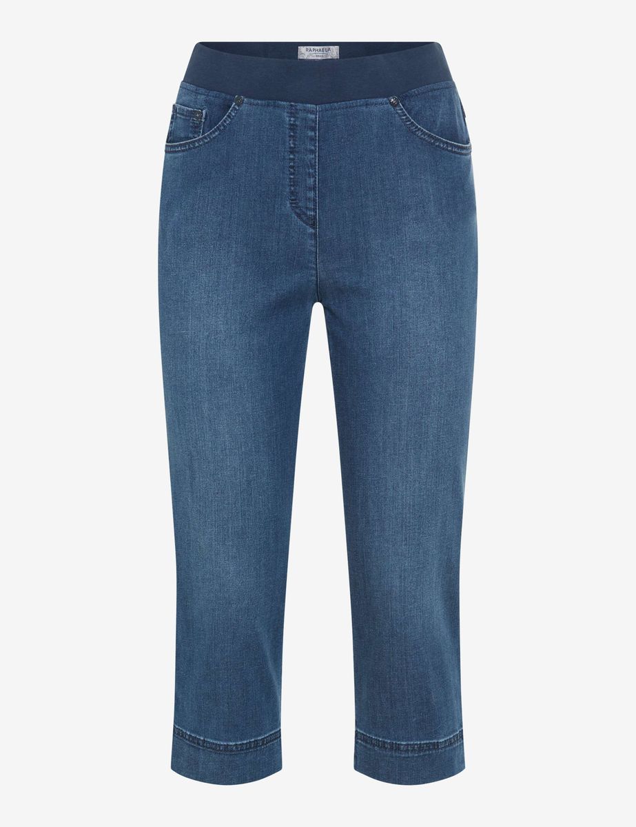 Damen Denim Capri mit Gummibund