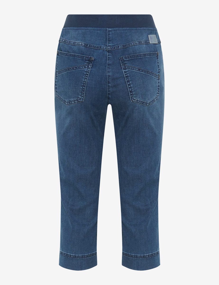 Damen Denim Capri mit Gummibund