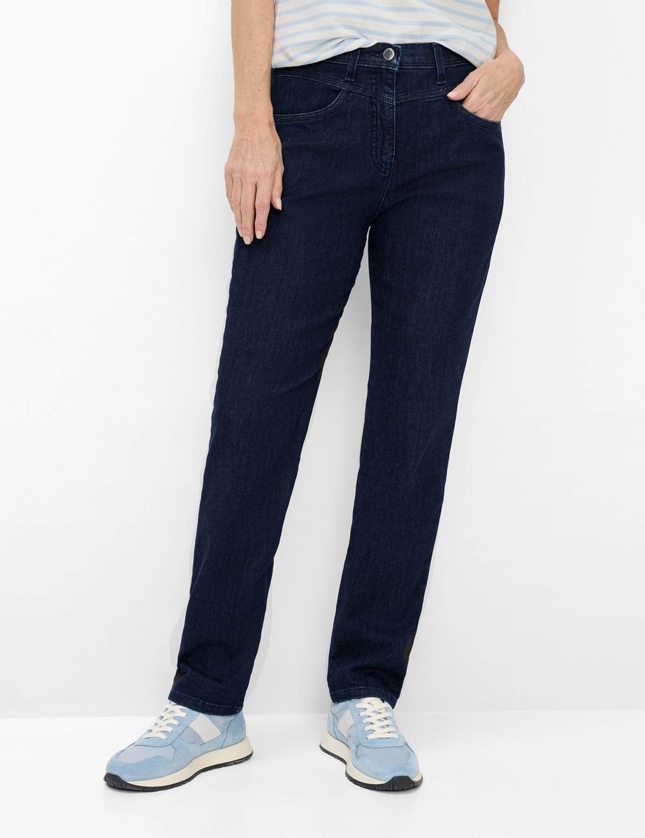 Dunkelblaue Five-Pocket Jeans Caren