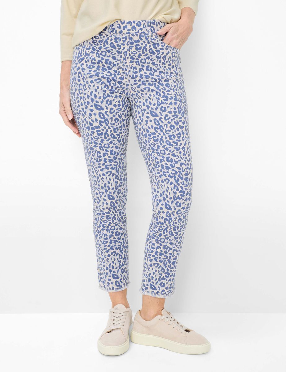 Damen Cropped Jeanshose mit Fransen