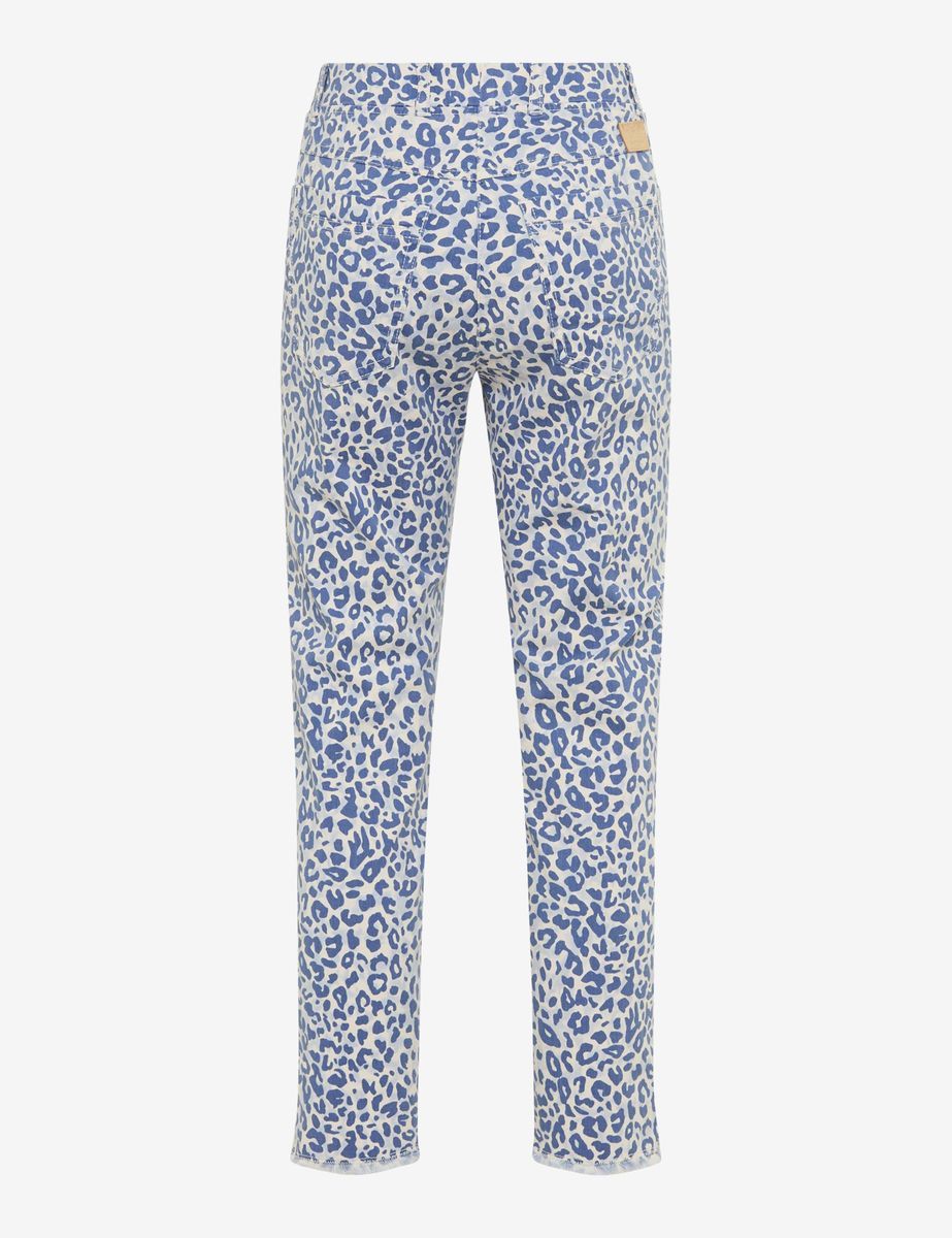Damen Cropped Jeanshose mit Fransen
