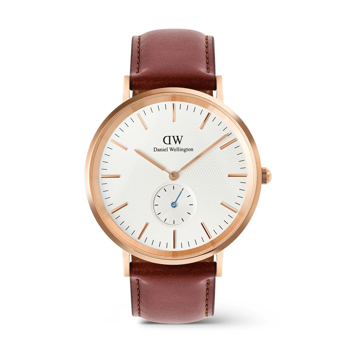 Klassische Roségold Lederuhr