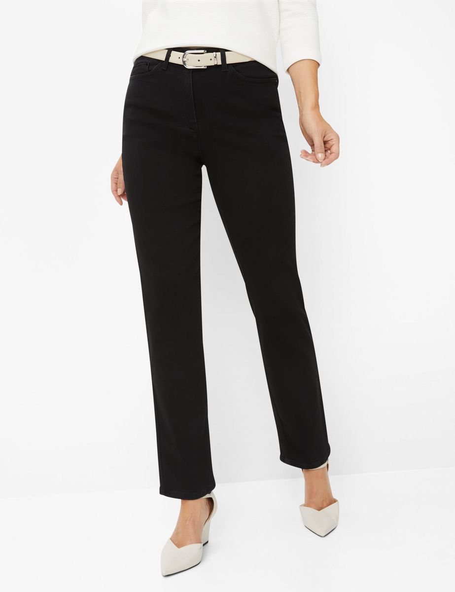 Schwarze Five-Pocket-Jeans mit geradem Bein